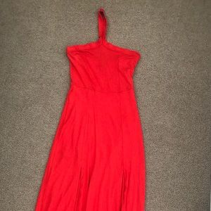 Red floor length dress